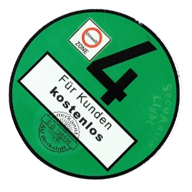 Umweltplakette – kostenlos für unsere Kunden
